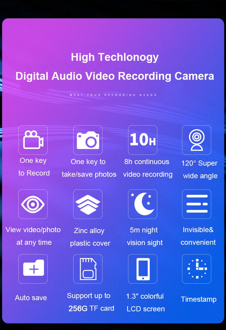 Description Picture 6 of itemA13 HD Mini Camera Portable Recorder Micro Webcam Audio Video Recording with LCD Screen Native Real-Time Playback Monitor Class