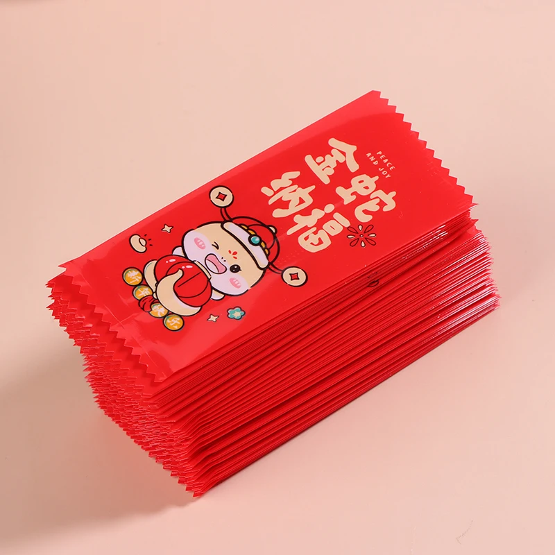 200Pcs Chinese New Year DIY Snowflake Crispy Nougat Packaging Baking Cookie Candy Sealed Bags Party Decoration