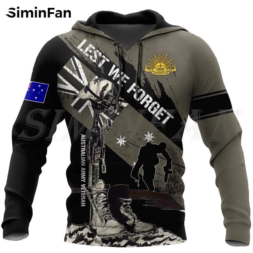 

Australian Army Veteran 3D Print Mens Hoodies Zipper Jacket Harajuku Hooded Pullover Unisex Casual Sweatshirt Women Tracksuit A2
