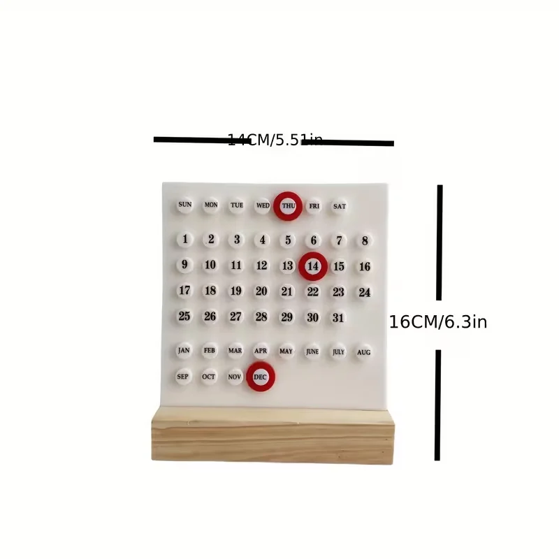 Calendario creativo mini fai-da-te da tavolo, decorazione per scrivania, calendario decorativo per feste - immagine 4