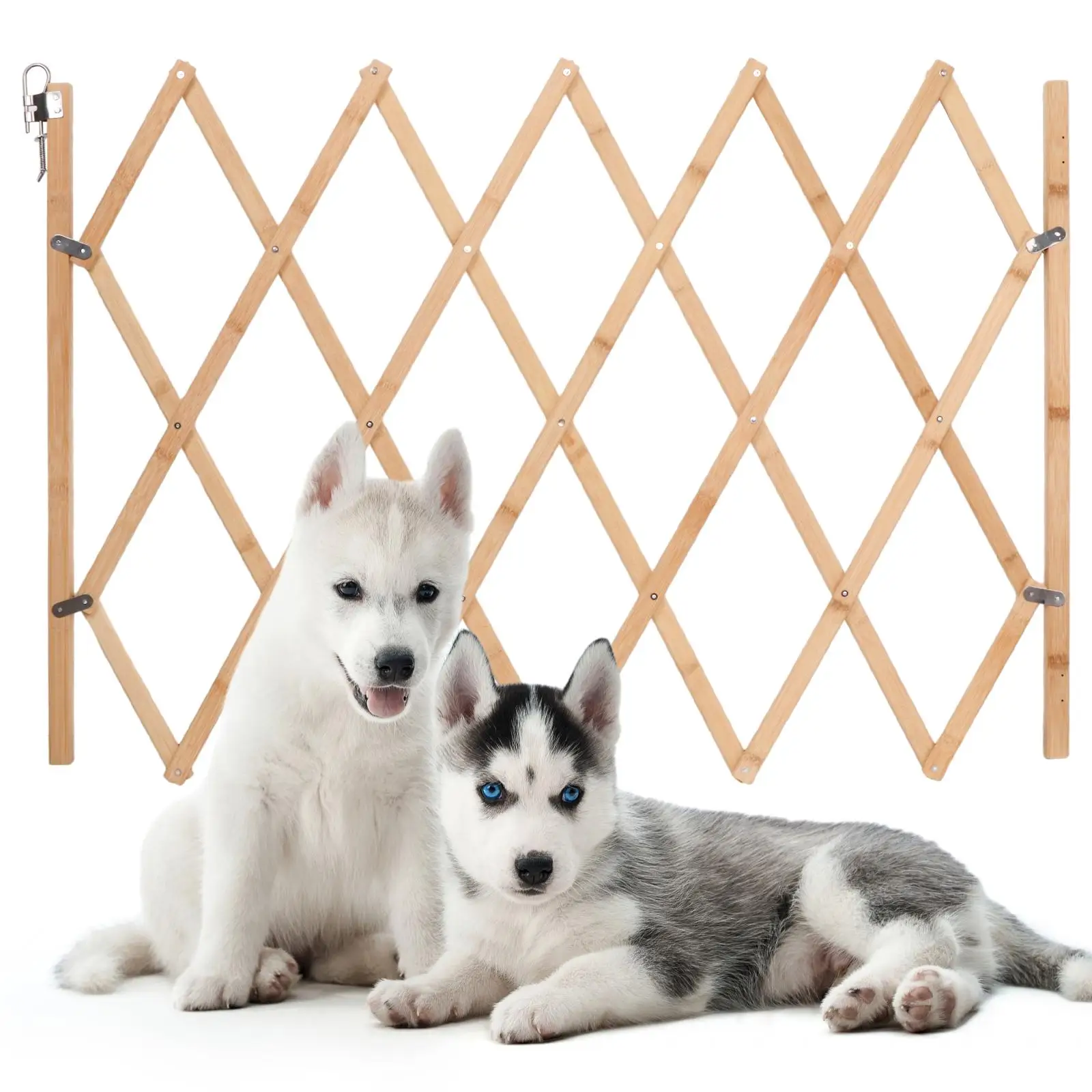 Expansion Walk Gate Divider Puppy Folding Fence Expandable Accordion Dog Gate for House Doorway Stairways Outdoor