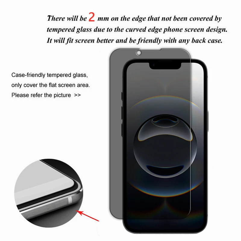 Für iPhone 16E Glas Für Apple iPhone 16E Gehärtetes Glas 6,1 Zoll Anti Peep Privatsphäre Vollkleber Displayschutzfolie für iPhone 16E – Detail 2