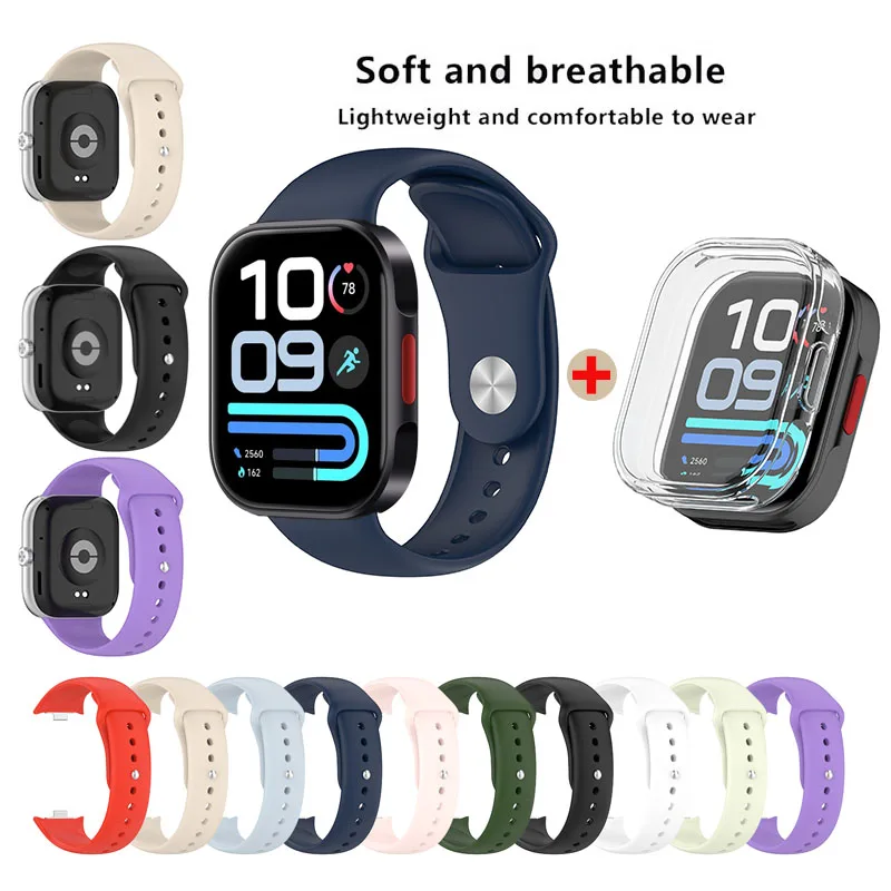 Durable Soft TPU Silicone Strap and Protective Case with Screen Protector