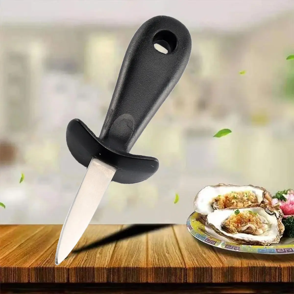 1Pc Steel Seafood Scallop Pry Knife Oyster Knives Sharp-edged Shucker Shell Seafood Oyster Knife Opener