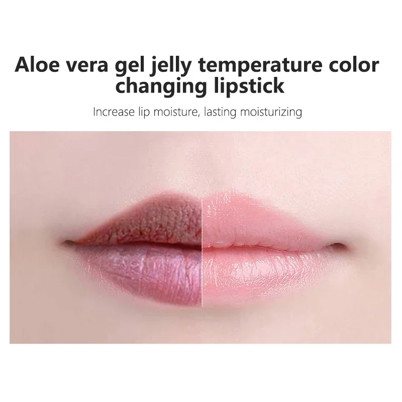 Feuchtigkeitsspendender Lippenstift mit Aloe Vera für den Frühling, langanhaltender pflegender Lippenbalsam, temperaturverändernder Farb-Lipgloss, Lippen-Make-up-Kosmetik_voghion.com