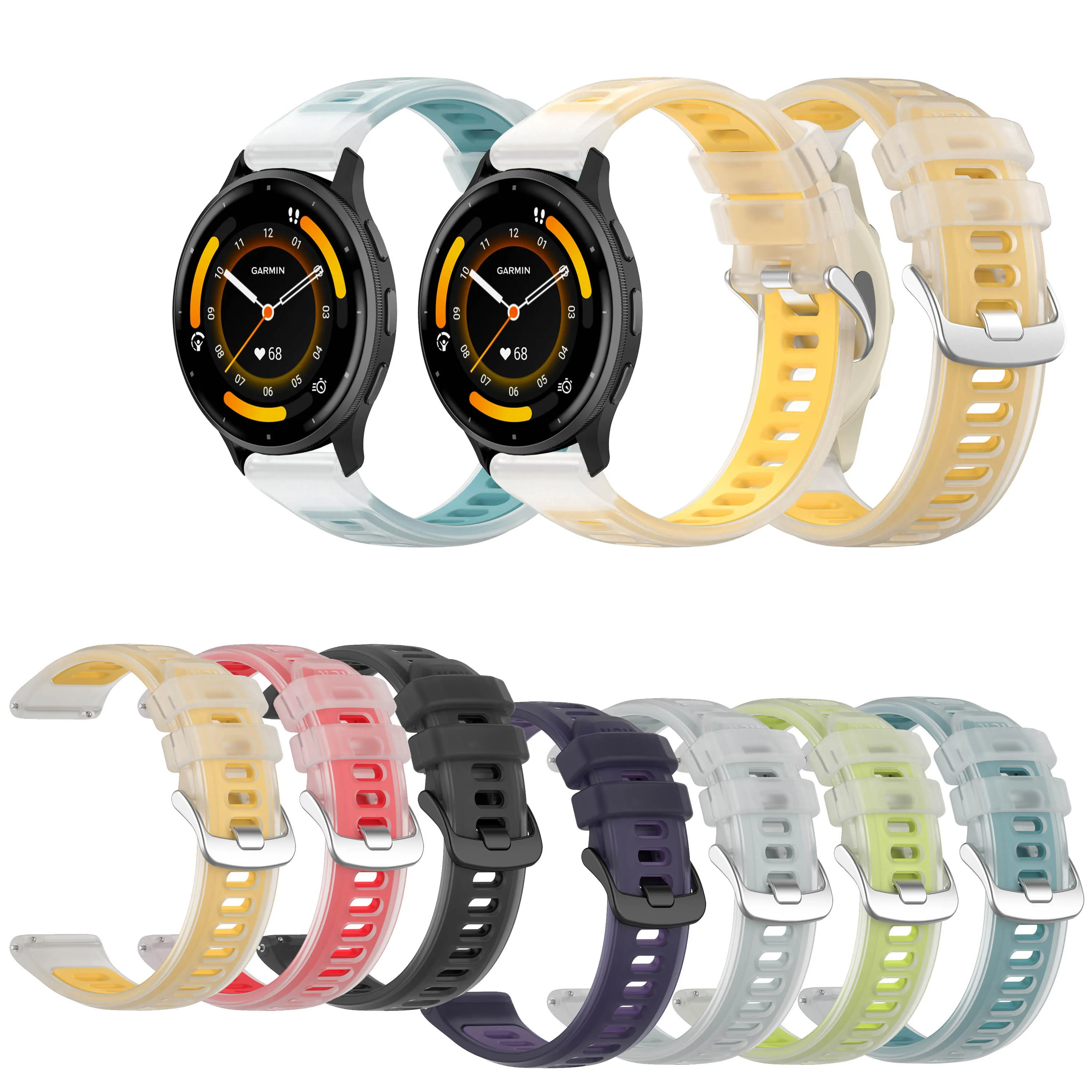 Silicone Strap in Jelly Colors - Universal Replacement Band, 20mm & 22mm