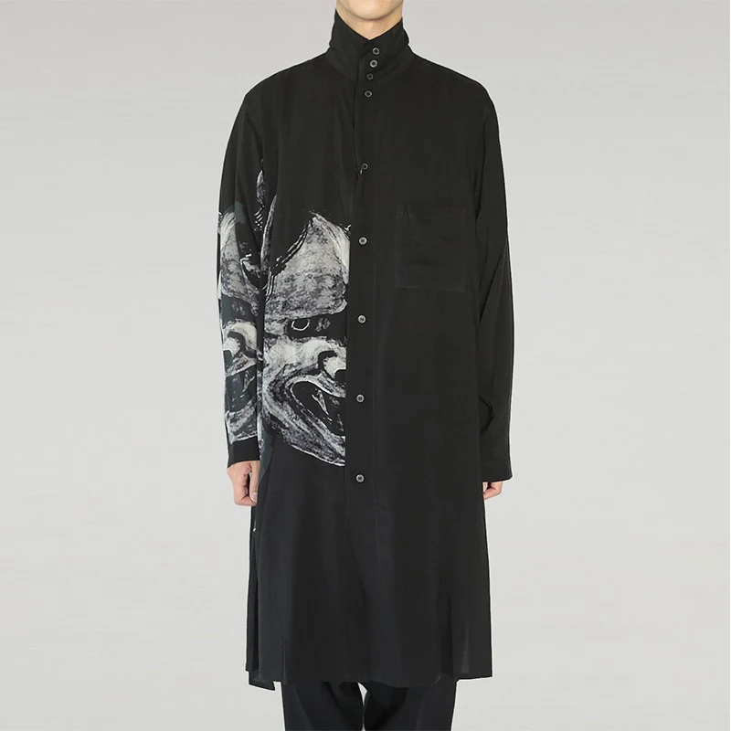 

Yamamoto Yoji Shirt Yohji Prajna Shirt Dark Style Thin Trench Coat Fashion Design long Top Men's Wear Trend Shirt