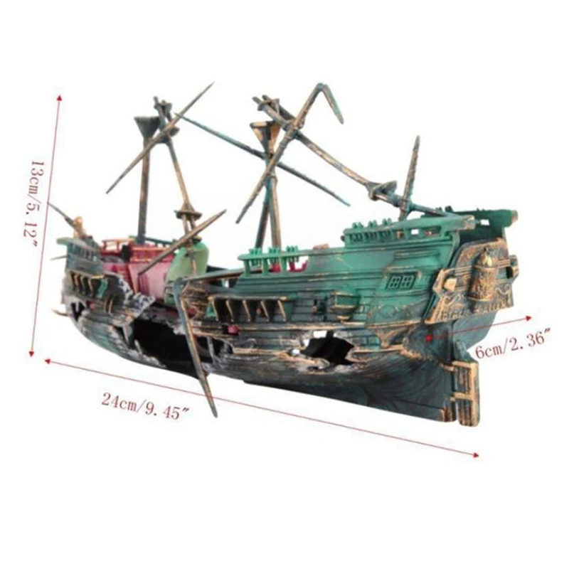 Aquarium Decoration Boat Shipwreck for Fish Tank