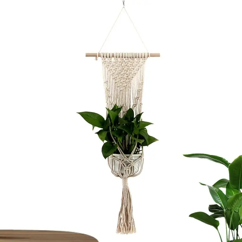 Crochet Plant Hangers 42.91 inch Planter Basket For Indoor Plants Wall