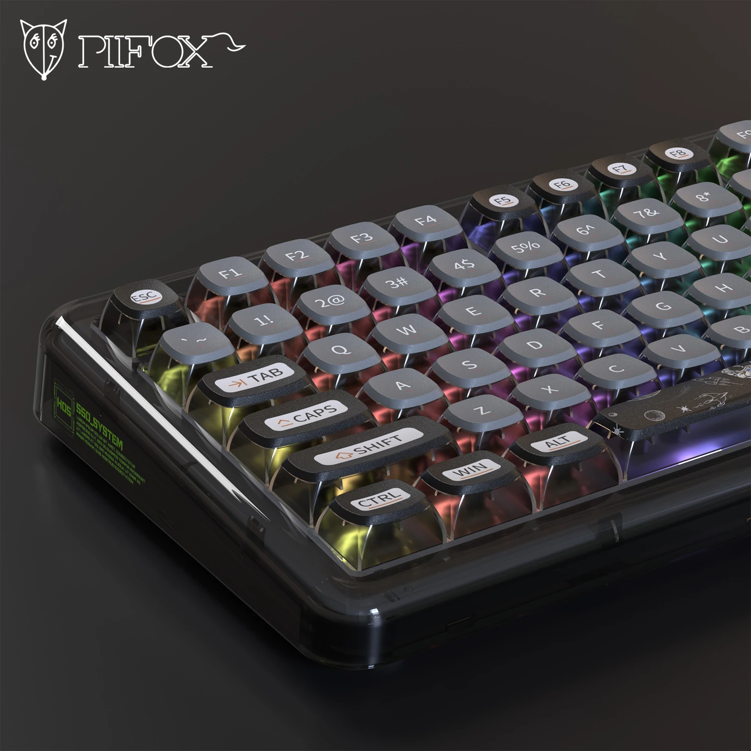 PIIFOX XDA 키캡 PBT 키캡, 열 승화 투명 108 키, ASA 키캡, 로밍 공간