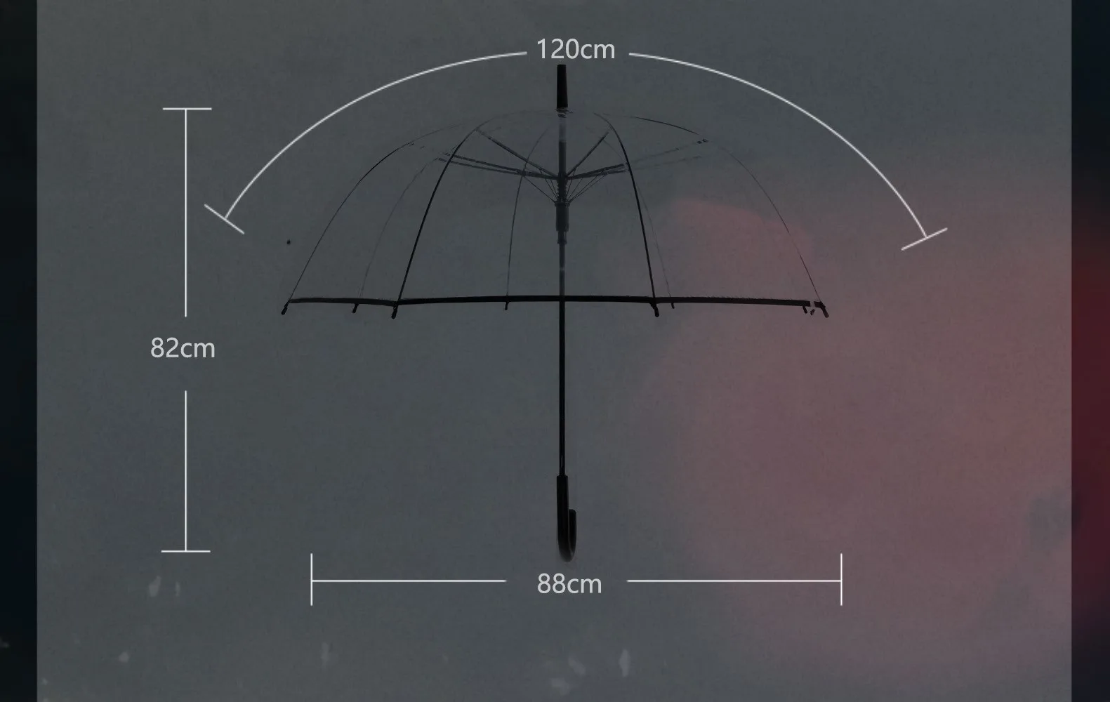 Ombrello Trasparente A Bolle Totes 129,5cm - Design Antivento E Antipioggia Con Stampa Pois