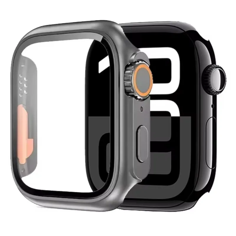 Ultra Protective Apple Watch Glass + Case Screen Protector with PC Cover