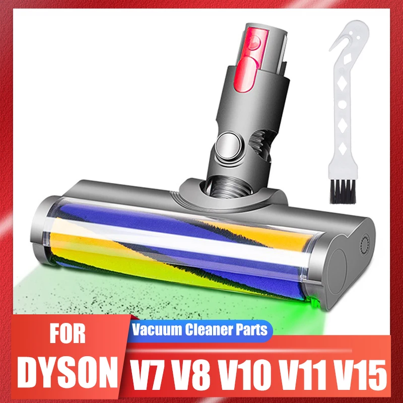 Vacuum Cleaner Nozzle For Dyson V7 V8 V10 V11 V15 Floor Nozzle Brush Head with LED Illuminates Hidden Dust Good for Hard Floors