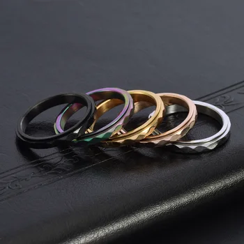 Anelli in acciaio inossidabile da uomo sottile da 3 mm Anelli per feste di fidanzamento in acciaio inossidabile da donna per ragazza Taglia 5-12 Accessori per fedi nuziali