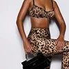 Leopard Print Women Sexy 2 Piece Set Tracksuits Sporty Camisole Vest + High Waist Skinny Leggings Pants Fitness Outfits Suits 1
