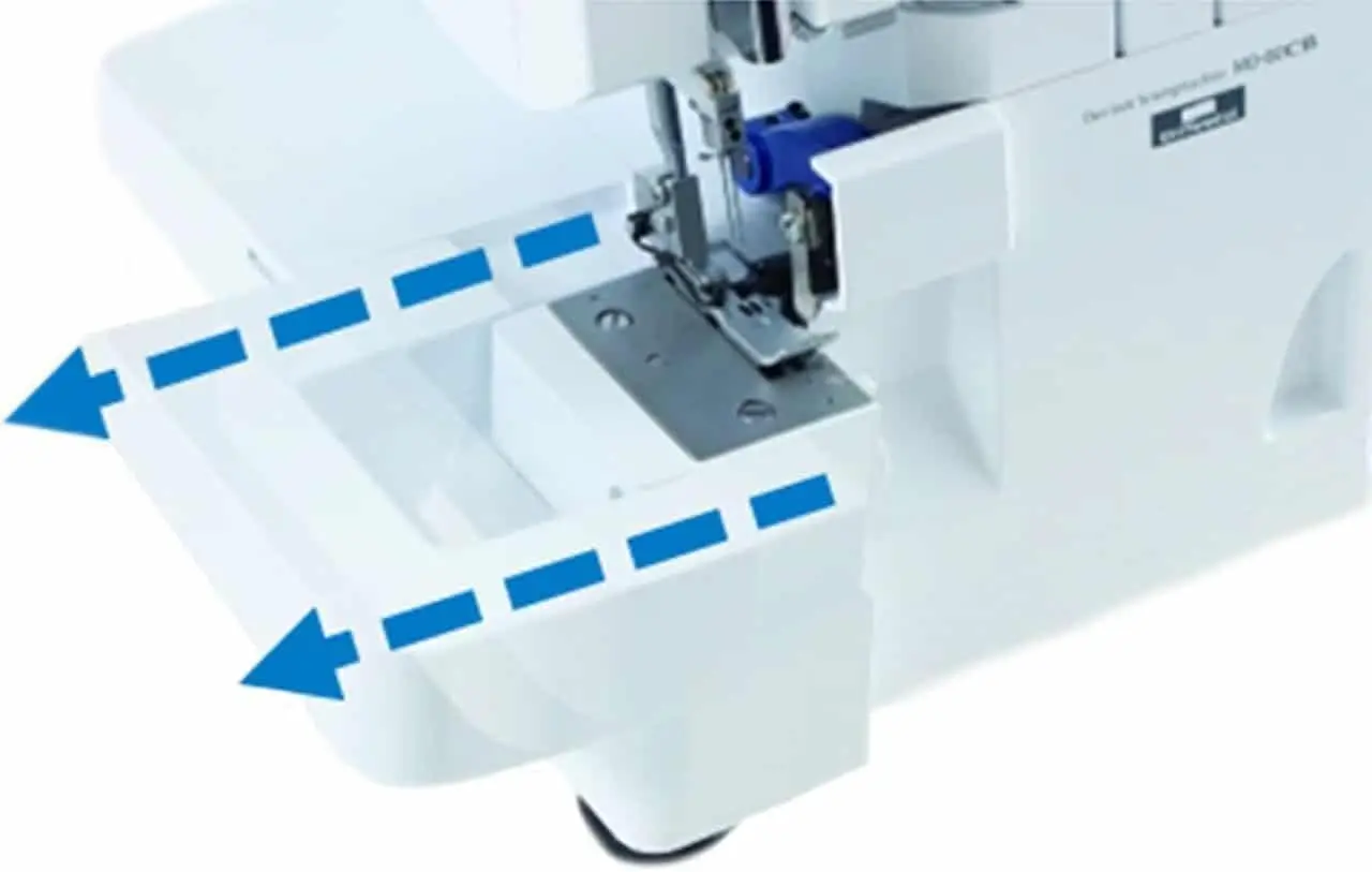 MO-80CB Free-Arm Serger Overlock Machine Adjust pressure to light medium and heavyweight fabrics