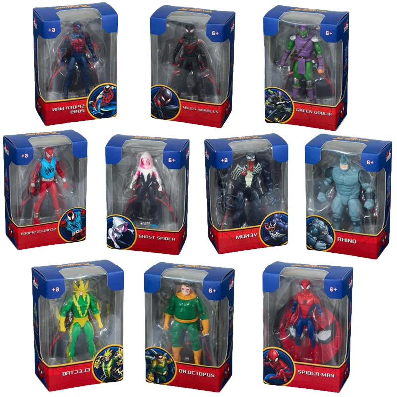 10,2 cm Original ZD Actionfigur Spielzeug Iron Man Scarlet Spider Miles Morales Spider-Man Venom Gwen Bewegliche Puppe Anime Modell Geschenk