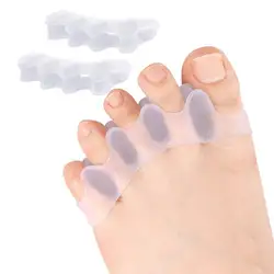 Premium Soft Gel Toe Separator & Bunion Corrector - 2-Pack Set for Foot Care & Alignment (Transparent adult)