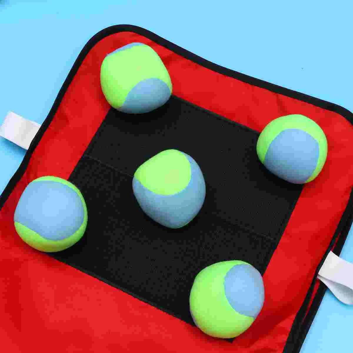 1 Set Children Sticky Ball and Vest Game Props Sticky Ball Vest Group Plaything for Home School (Red, Yellow Vest and 10 Pcs Spo 3