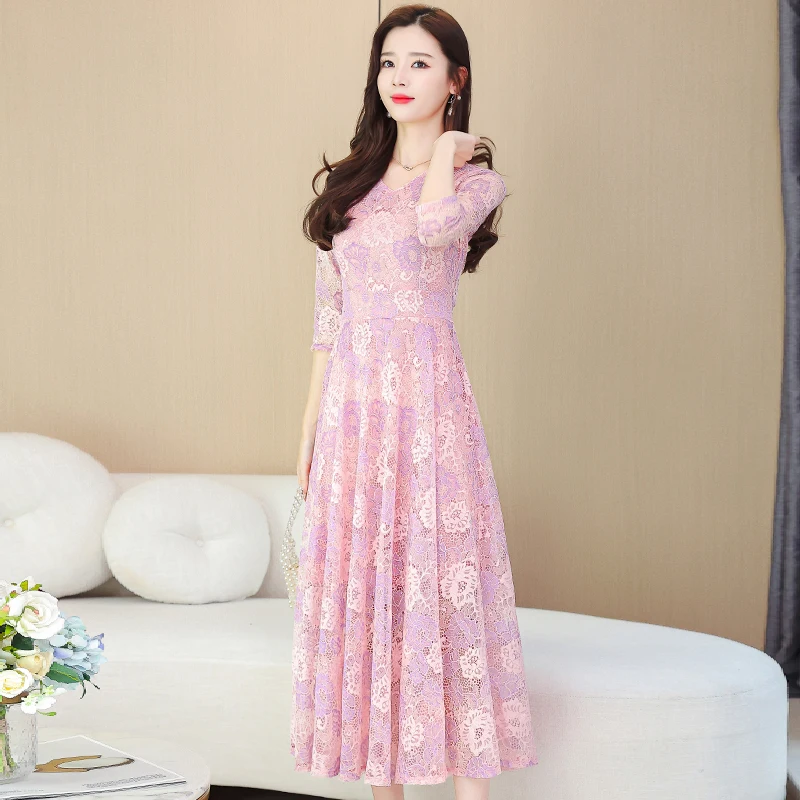 

2023 summer new waist-slimming beach skirt large swing long skirt