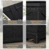 Farmhouse Coffee Table with Hidden Storage Organizer, Black Square Large Center TableHinged Lift Top for Home, Office 5