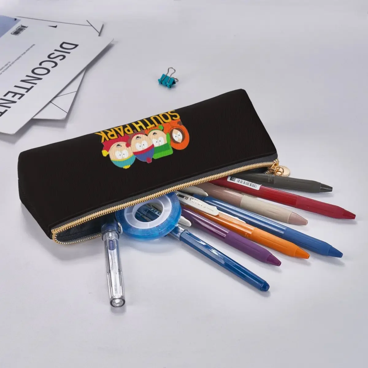 Cute Southed Pencil Case Parks Cartoon Chirden Large  Bag Boy Girl Triangle  School  Cases Graphic Stationery 6
