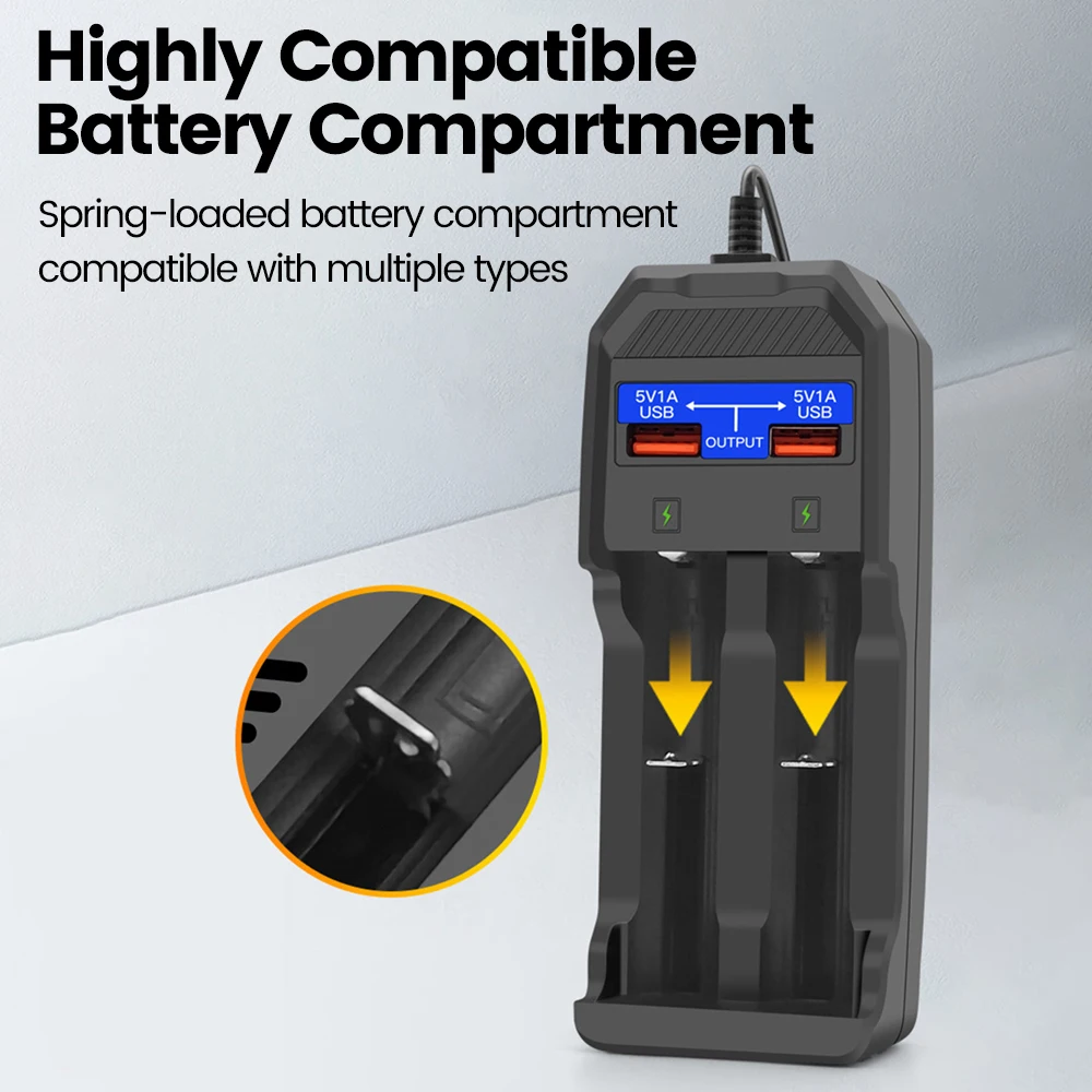 Li Ion Battery Charger For 18650、18500、18490、16340、14500 4 2v 1200ma Dual Usb Charger Lithium Batteries, Alina Gadgets