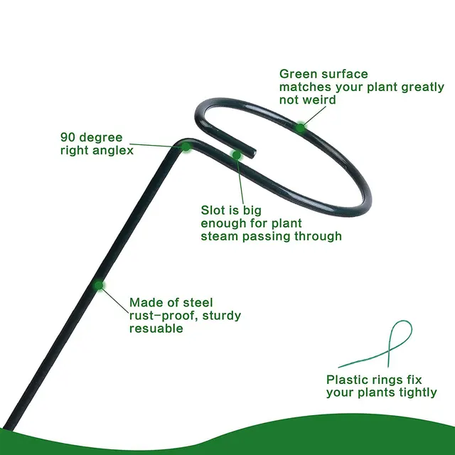 5/10 db Kerti Tartó Tányérgyűrű Fémkerti Növény Támogatja Az Egy Szárú Cserjék Tartóját Növényekhez Rózsavirágok Zöldségek Szőlő - Image 4
