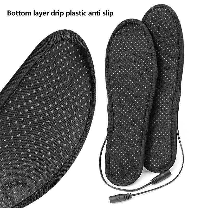 USB Heated Shoe Insoles Electric Heated Shoes Pad Washable Rechargeable Foot Warmer for Skiing Hiking