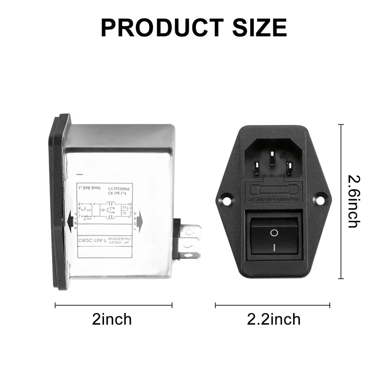 

Наконечники для пайки IEC 320 C14, фильтр EMI + лодочный выключатель + держатель предохранителя