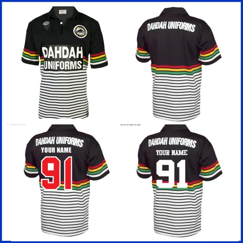 

1991 PENRITH PANTHERS RETRO RUGBY JERSEY 1991 Penrith Panthers Rugby TRAINING SHORTS JERSEY size S--5XL