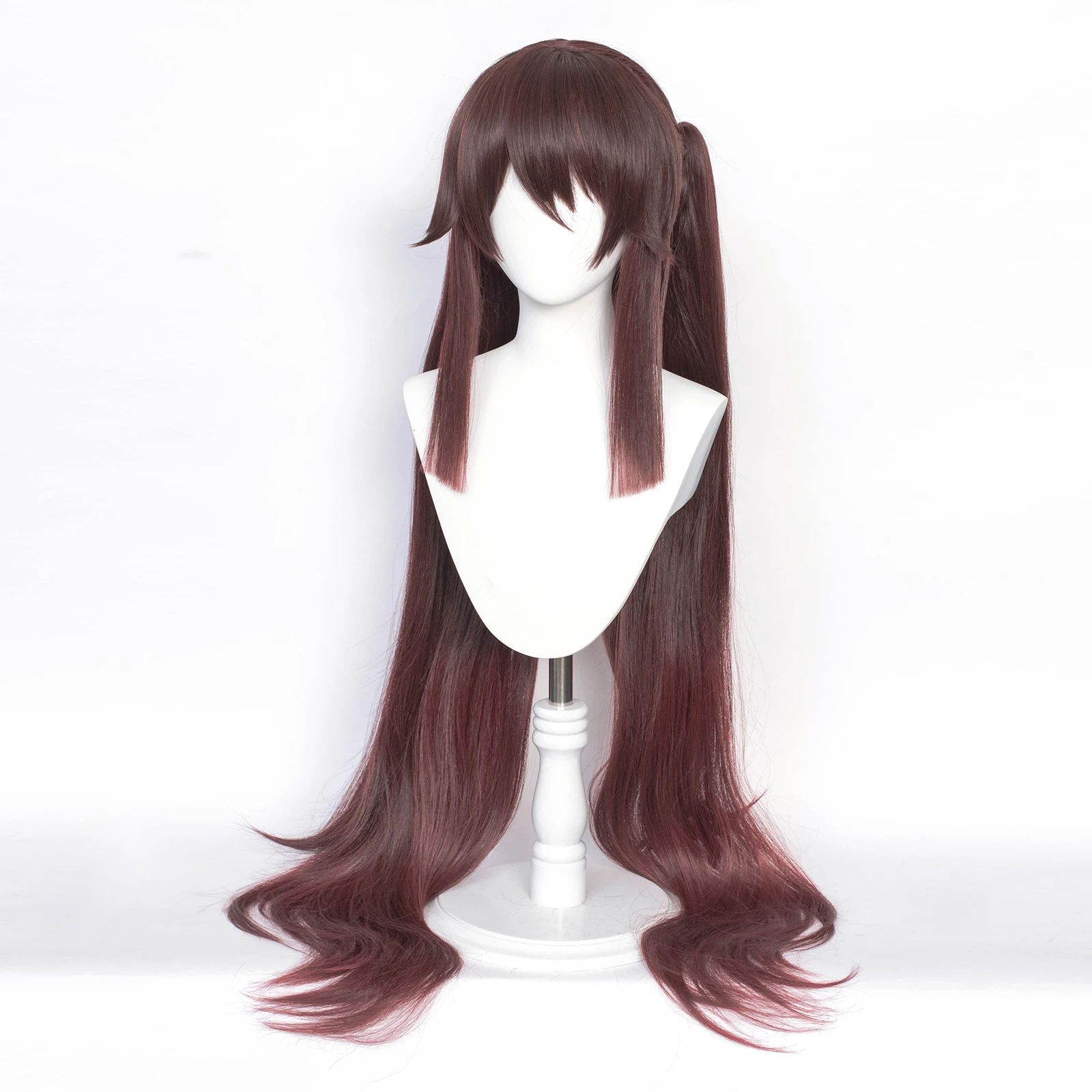 RANYU  Synthetic Women Wig Long Straight Brown Game Anime Cosplay Extension Ponytail Hair Wig for Party