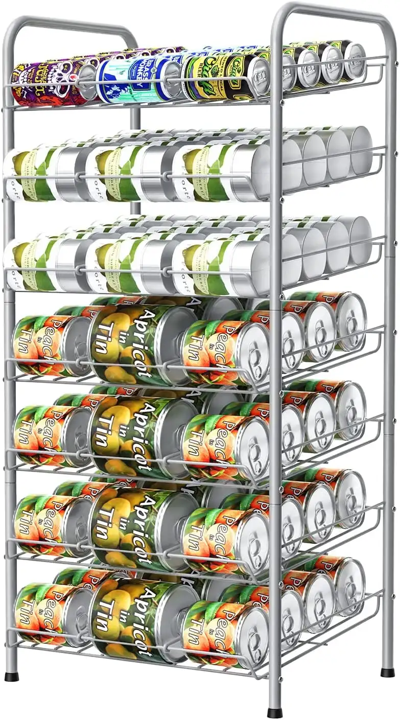 

7-Tier Can Organizer Rack Dispenser for Pantry, Silver