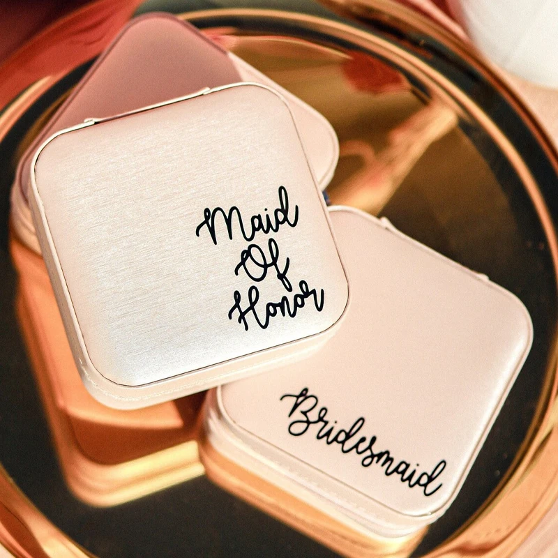 Braut Trauzeugin Rosa Schmuck Organizer Box Hochzeit Brautparty Bachelorette Party Dekor Brautjungfer Geschenk Flitterwochen Souvenir