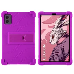 Lenovo Legion Y700 2023 Soft Silicon Protective Case with Airbag Cushioning and Game Stand for Y700 2nd TB - 320FC (PURPLE)