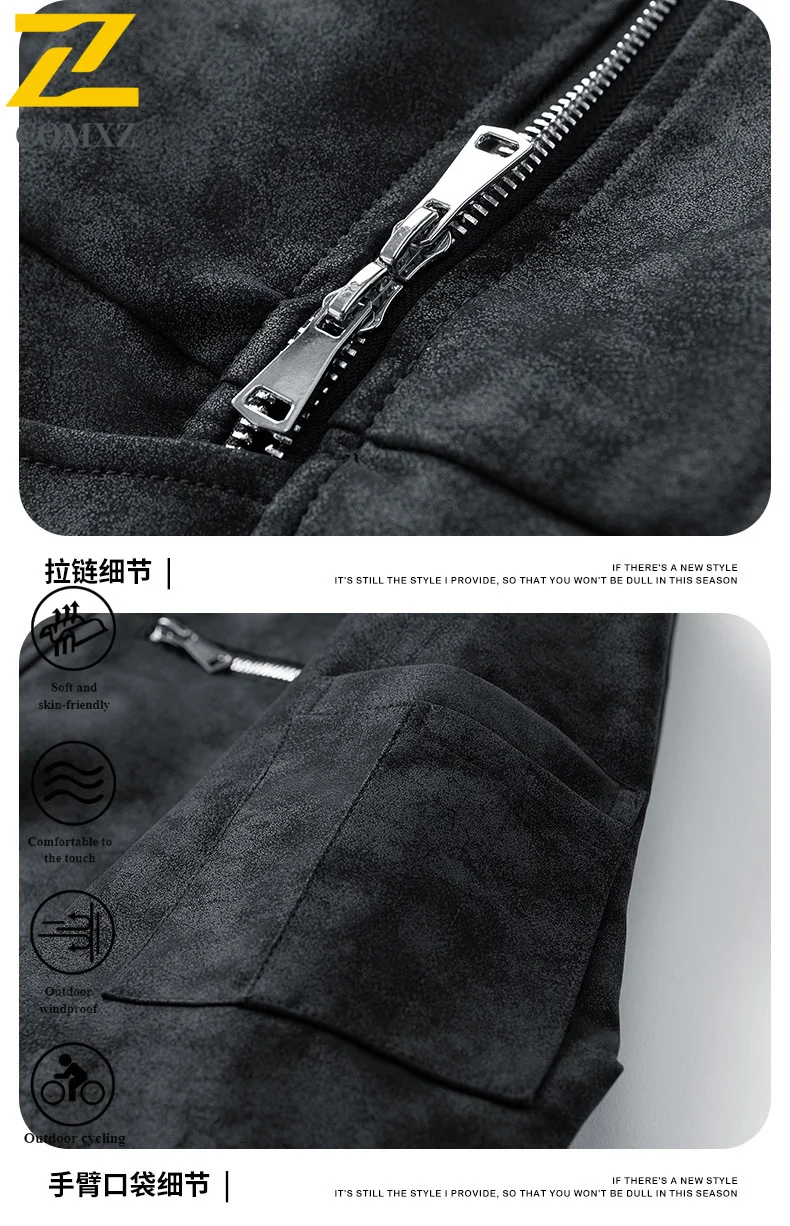 EiAO Windbreaker Vintage Baseball Coat Streetwear Washed Pilot jackets for man PU Leather Biker Coat  Waterproof Windproof 2025