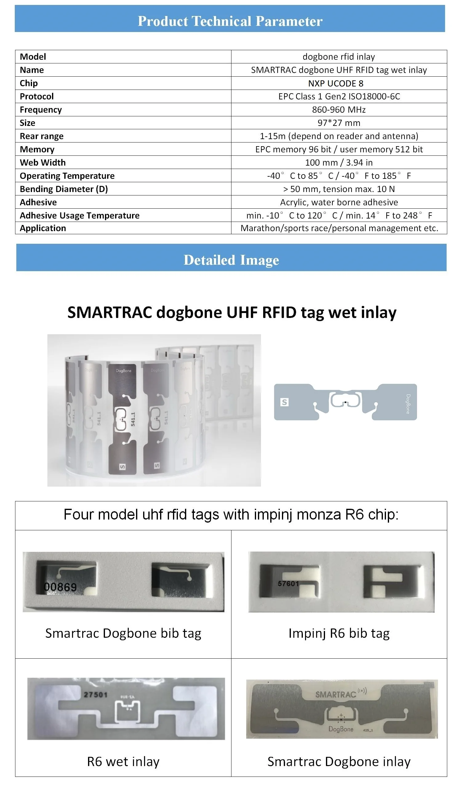 rfid dogbone smartrac timing chip