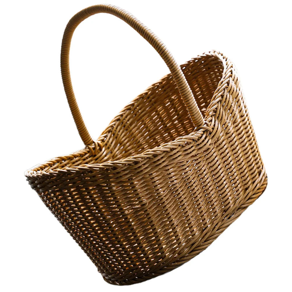 

to Weave Rattan Shopping Basket Picnic Flower Arrangement Supply Plastic Decorative