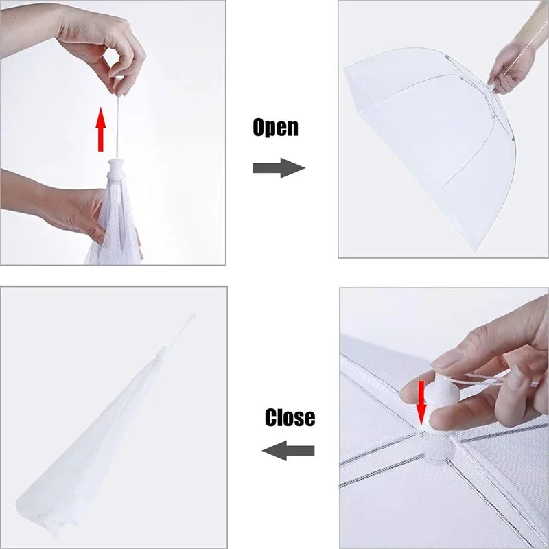 Foldable Food Mesh Cover Fly Anti Mosquito Pop-Up Food Cover Umbrella Meal Vegetable Fruit Breathable Kitchen Accessories food cover