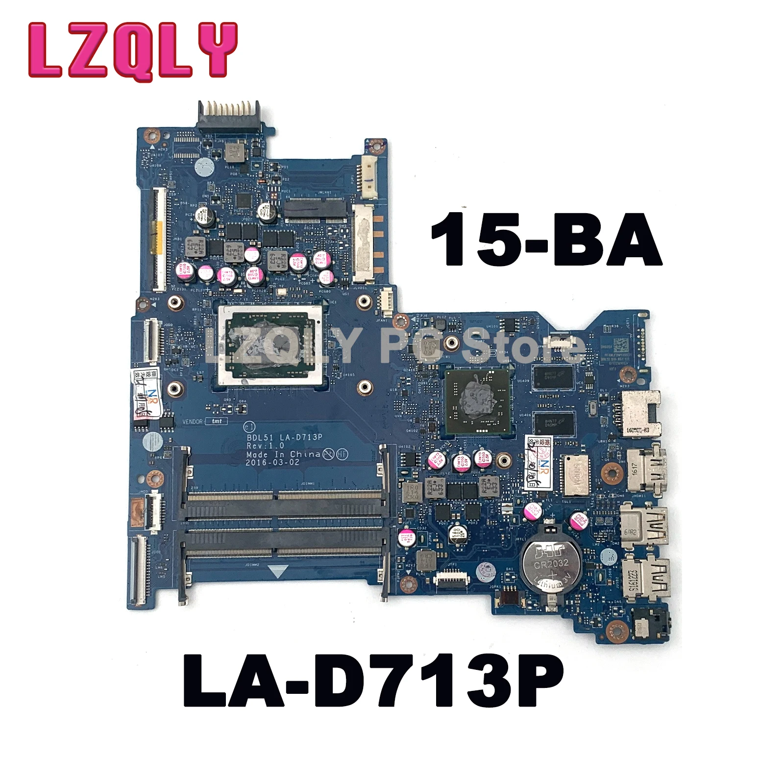 

For HP 15-BA Laptop Motherboard BDL51 LA-D713P 854960-601 854960-001 With AMD A10-9600P CPU DDR4 R8 M445DX GPU Onboard