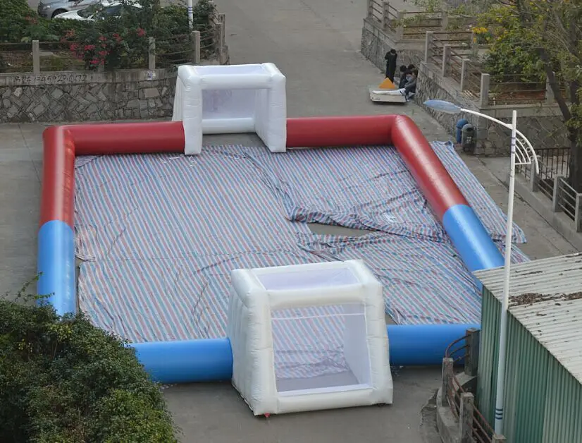 Inflatable Football Human Table Football Pitch Foot 12 Players Field 12x6 Meter Castle Indoor & Outdoor Entertainment Included