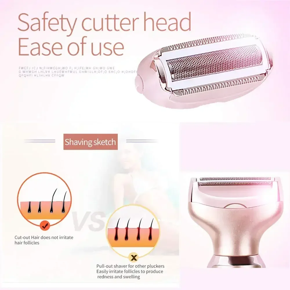 2 In 1 portable Electric Haircut Trimmer epilator woman facial intimate area for body hair removal Sex Shaver Bikini Pubic Rosor 2