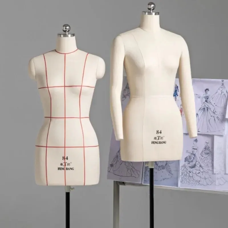 Sewing Female Tailor Mannequin Body for Clothes Design and Bust Dress Form Stand Metal Base Model Mannequin Display Stand AA