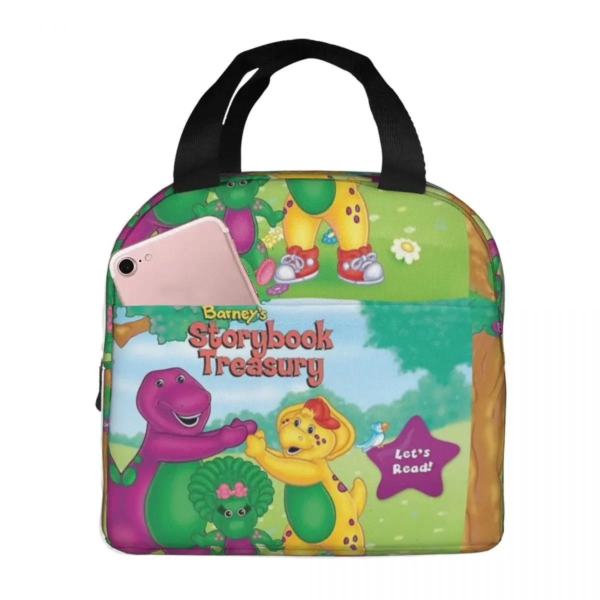 

Barney And Friends Insulated Lunch Bags Waterproof Picnic Bag Thermal Cooler Lunch Box Lunch Tote for Woman Work Children School