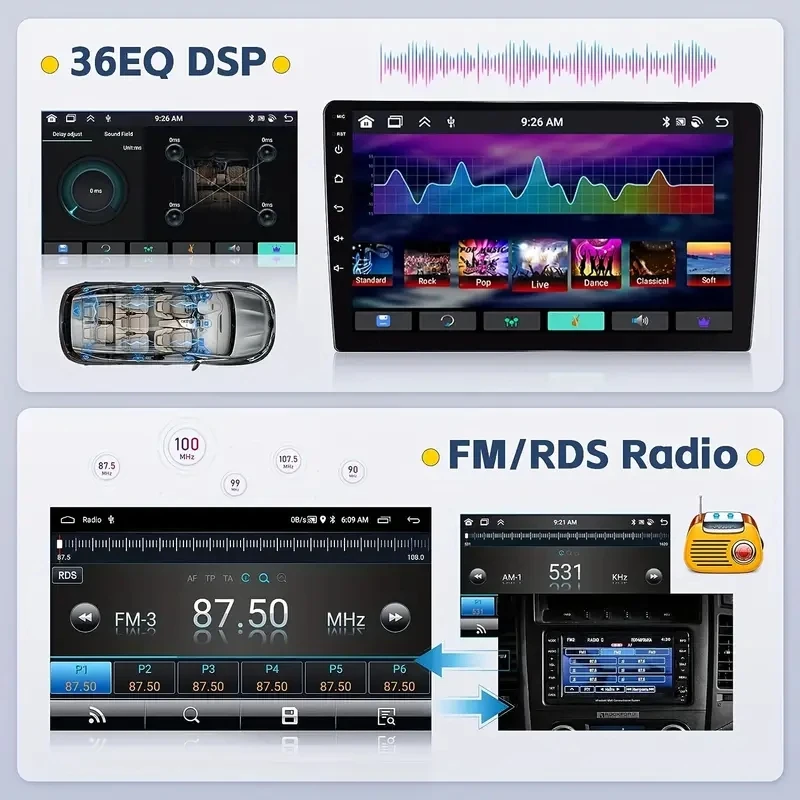 7 9 10inch Universal 2Din Car Radio 4GB Android 13 Carplay Android Auto GPS BT Automotive multimedia Smart car systems Gift