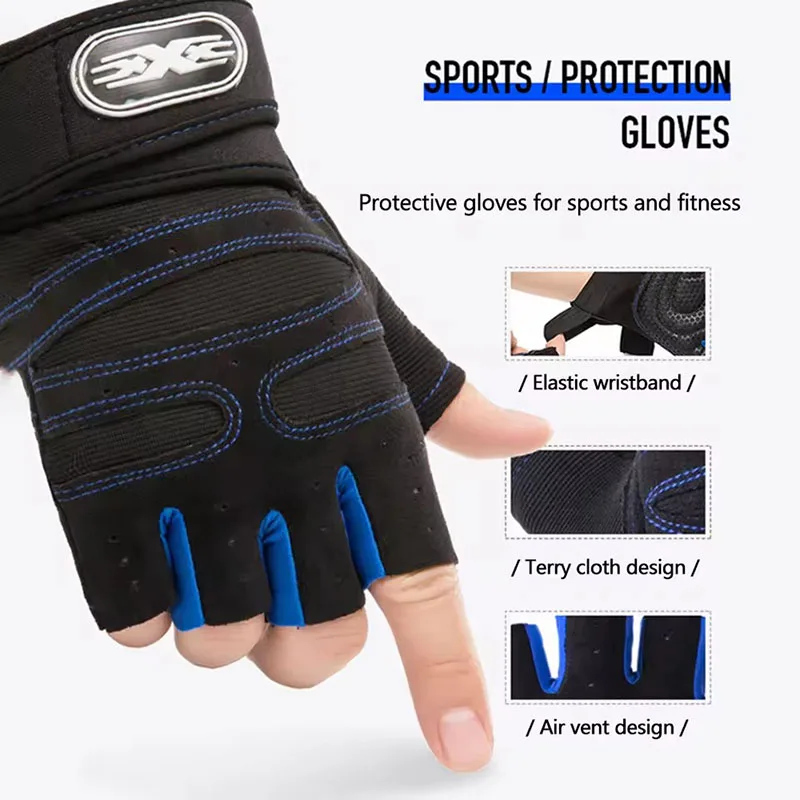 Enhanced Shock Absorbing Fitness & Cycling Half Finger Gloves