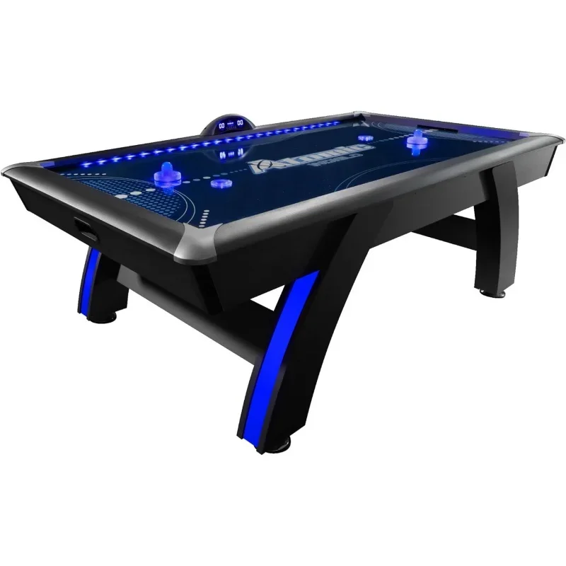 

Atomic 90” Indiglo LED Light UP Arcade Air Powered Hockey Table - Includes Light Up Pucks and Pushers, Grey