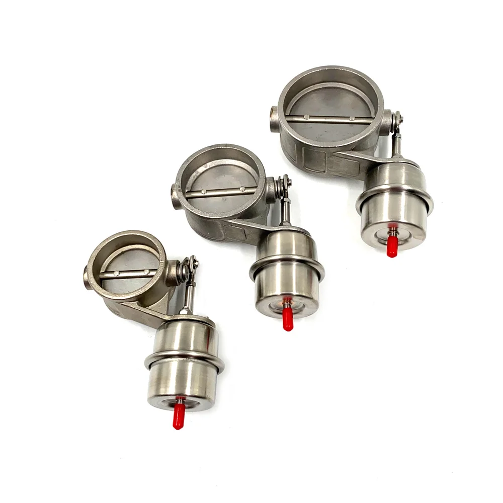 Car Stainless Steel Exhaust Control Valve Cutout Set Vacuum Actuator Closed Style Pipe Muffler Control Valve 51mm 63mm 76mm