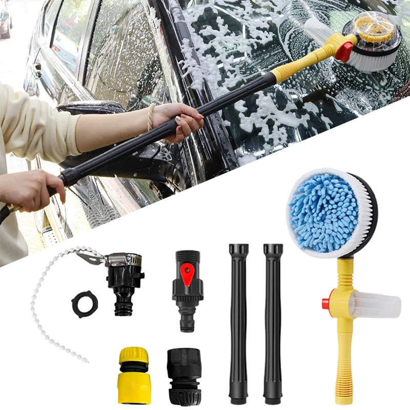 Auto Drive Car Washing Flow Through Wash Brush, Telescope Handle 