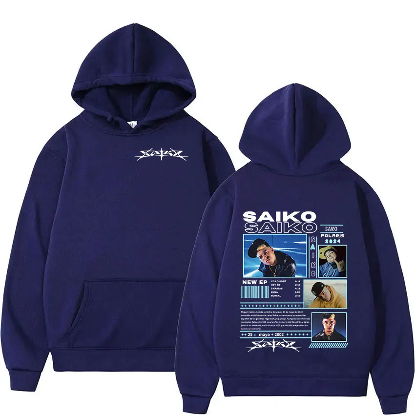 Rapper SAIKO POL ARIS Tour 2024 New Hoodie Men's Retro Long Sleeve Fashion Sweatshirt Hip Hop Gothic Pullover Hoodies Streetwear 6